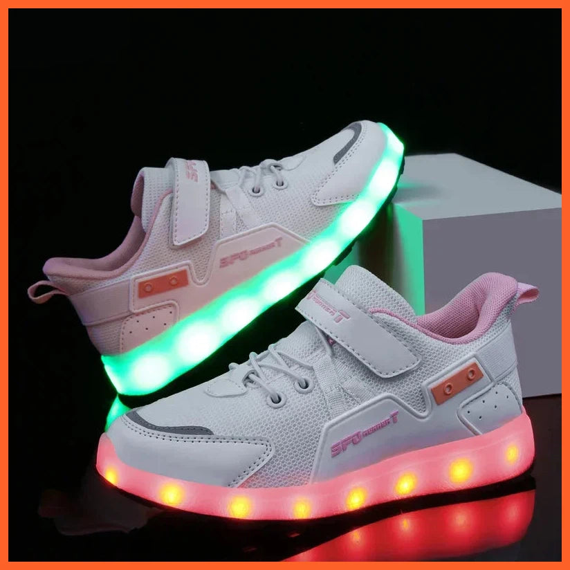 Usb Charging Designer Shoes For Kids Boys Girls | Led Sneakers Glowing Flashing Sneakers Shoes