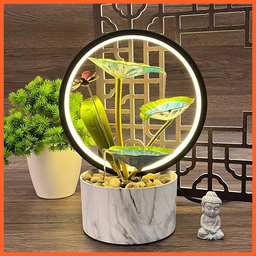 Flowing Water Decoration Light Fountain | Indoor Creative Night Lamp Living Room Circulating Water Housewarming And Opening Gift