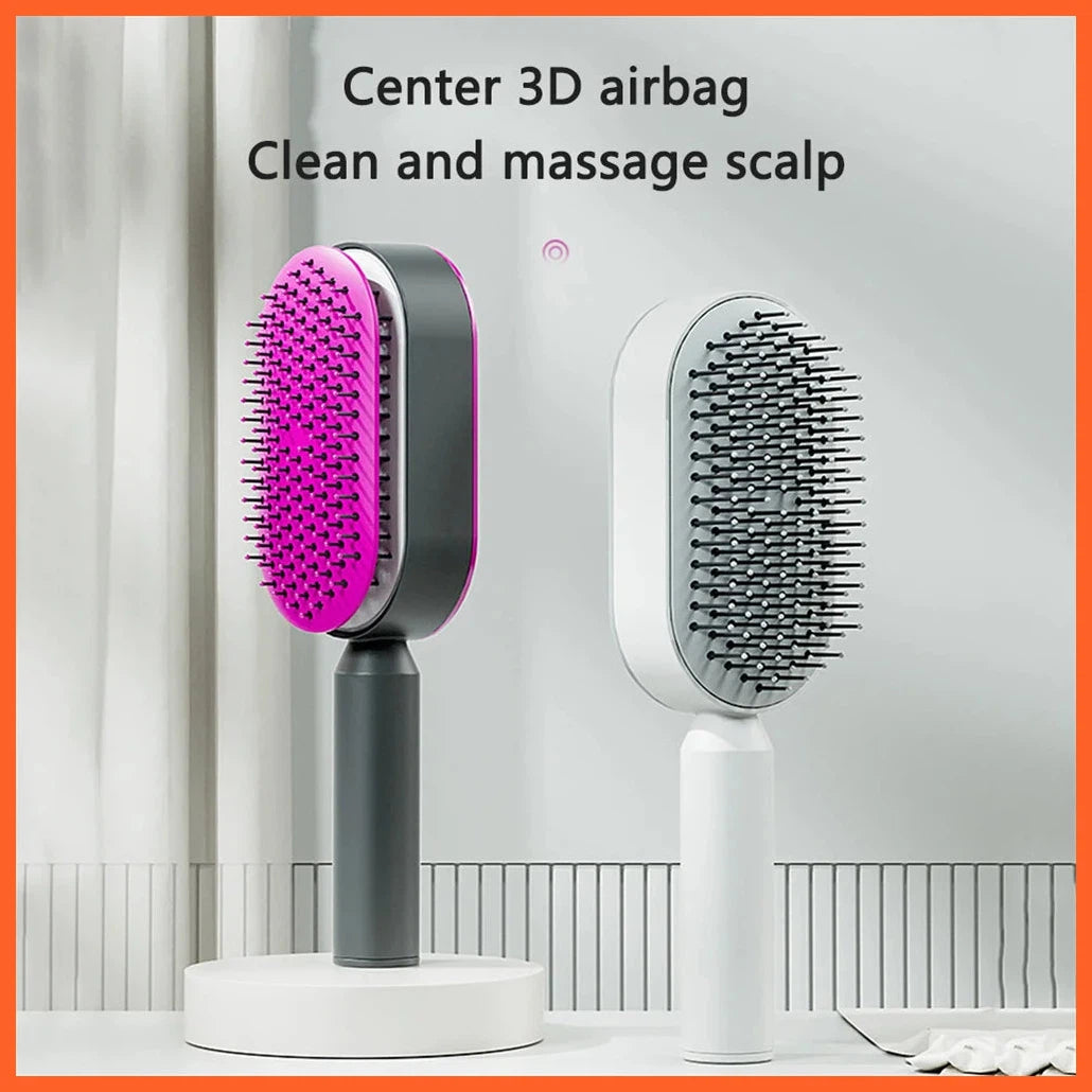 Quick Self Cleaning Hair Brush Women Massage Comb Hair Brush Air Cushion Detangling Scalp Massage Comb Styling Tools