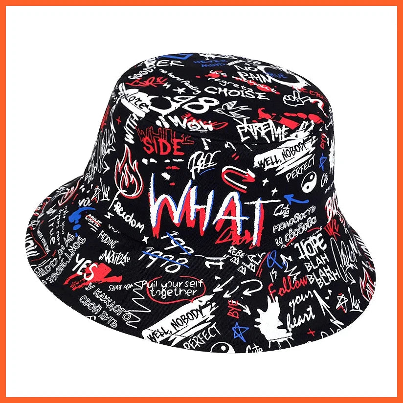 Summer Outdoor Sunscreen Bucket Hat Hip Hop Cap Men Summer Fishing Fisherman Hats Graffiti Hat For Men Women