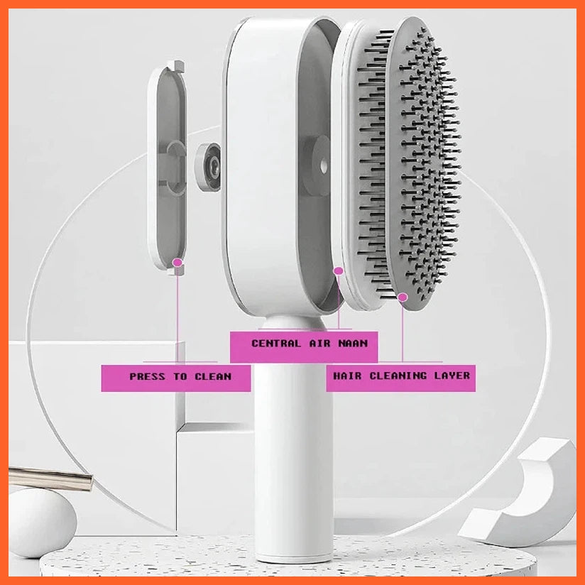 Self Cleaning Hair Brush, 3D Air Cushion Massager Brush Airbag Massage Comb Brush, Shaping Comb Self Cleaning Hair Brush