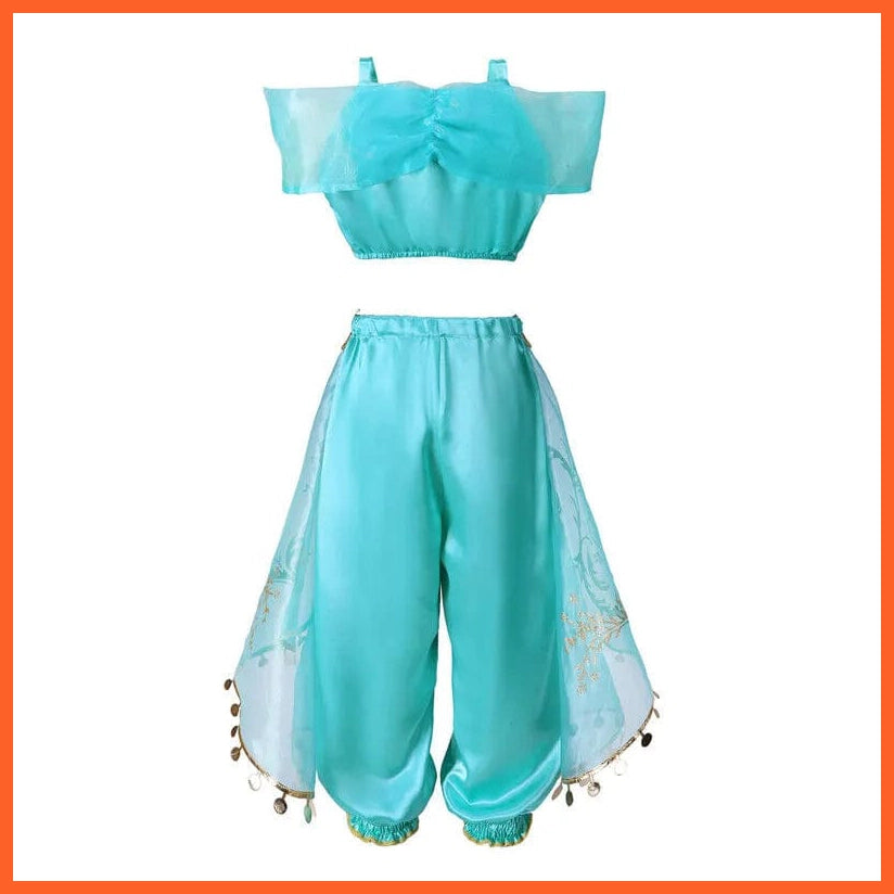 whatagift.com.au Girls Aladdin Jasmine Dress  | Halloween Carnival Cosplay Party Costume