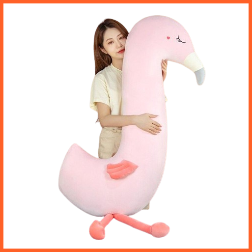 90/130Cm Cute Cartoon Flamingo Plush Toys | Stuffed Large Soft Animals Sleep Pillow Bird | For Girls Kids