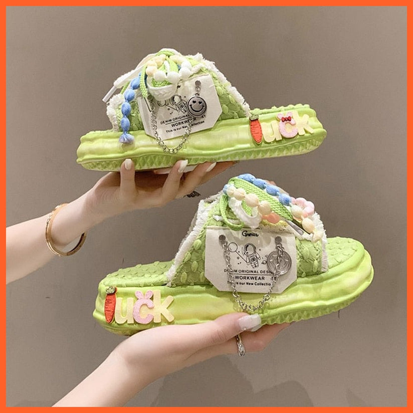 whatagift.com.au Summer Weave Slippers for Women | Vibrant Flip Flops | Candy Color Clogs