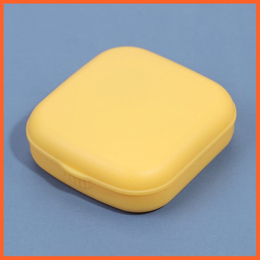 whatagift.com.au Yellow 1PC Lovely  Pocket Mini Contact Lens Case Travel Kit