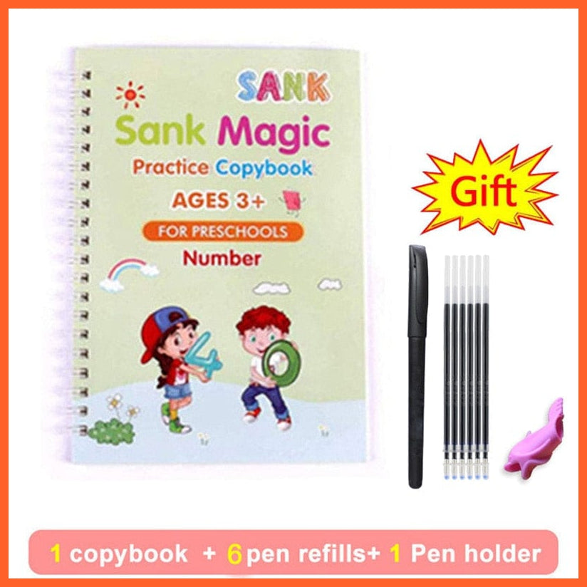 whatagift.com.au 1 book with pen 6 Reusable Children Practice Book For Calligraphy