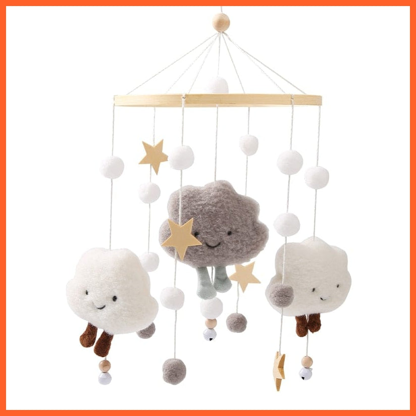 whatagift.com.au 10 Musical Box Cloud Cotton Carousel For baby | Make Baby Rattles Crib Wooden Mobile Toy
