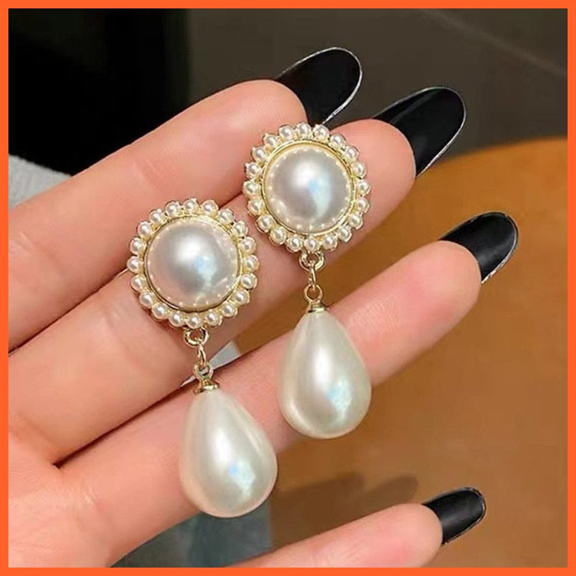 whatagift.com.au 10 New Classic Elegant Imitation Pearl Dangle Earrings For Women | Crystal Long Tassel Exquisite Drop Earring