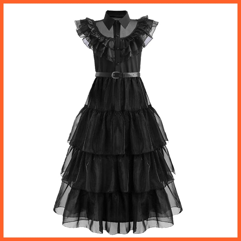 whatagift.com.au 110 5T / Dress Belt Wednesday Addams Cosplay Costume For Carnival Halloween For Girl