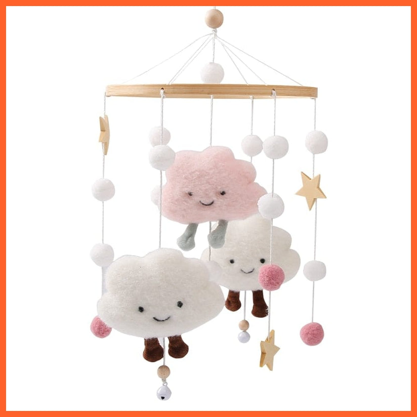 whatagift.com.au 13 Musical Box Cloud Cotton Carousel For baby | Make Baby Rattles Crib Wooden Mobile Toy