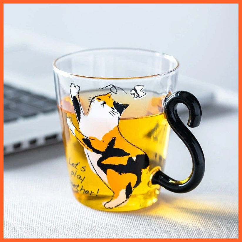 300 Ml Cute Cat Printed Coffee Tea Glass Cups | whatagift.com.au.
