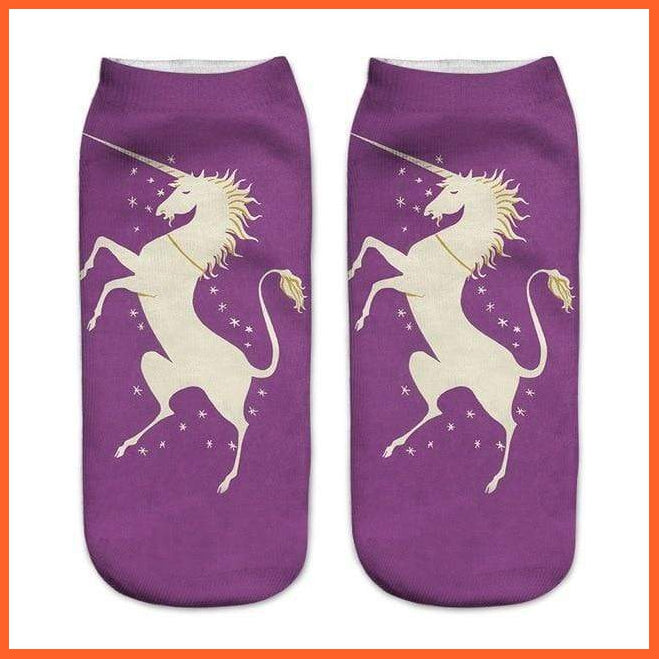 Unicorn Multiple Color Ankle Socks | whatagift.com.au.