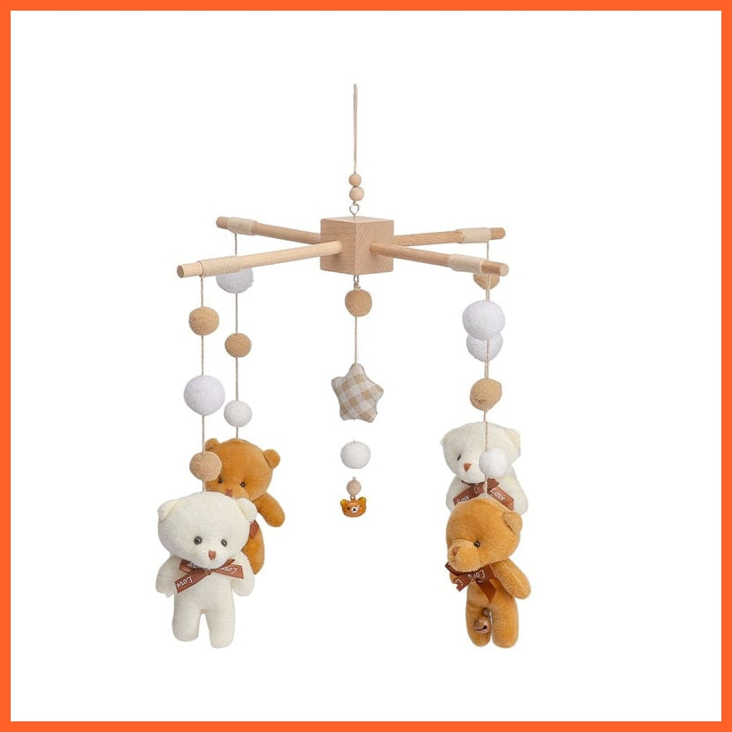 whatagift.com.au 6 Musical Box Cloud Cotton Carousel For baby | Make Baby Rattles Crib Wooden Mobile Toy