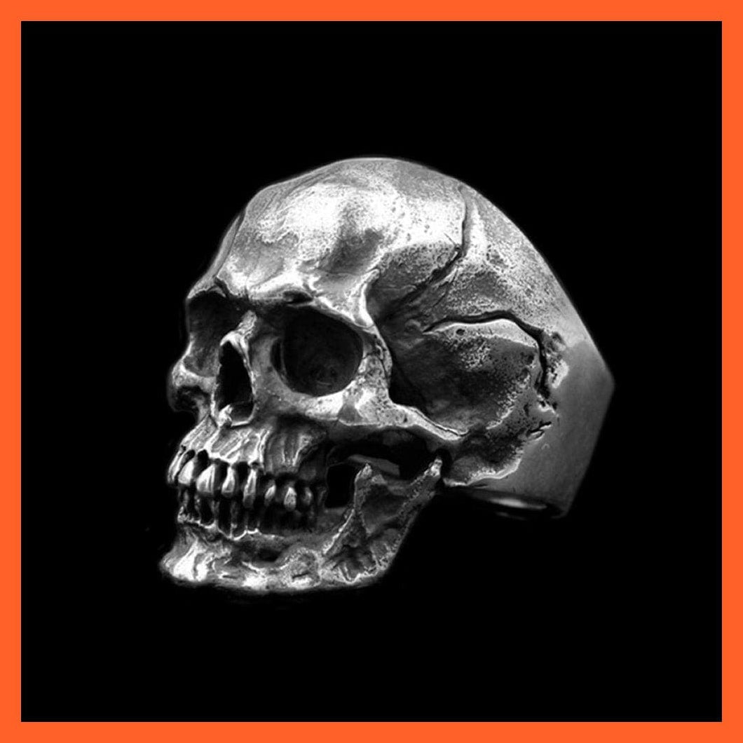 whatagift.com.au 8 Copy of Skull Silver Color Ring Gothic Design For Men | Stainless Steel Biker Ring