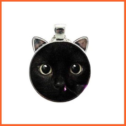 whatagift.com.au Accessories 2 Cat Necklace | Necklace For Pet Lovers Cat Pendant With Two Ears Glass Cabochon Jewellery