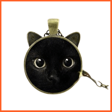 whatagift.com.au Accessories 3 Cat Necklace | Necklace For Pet Lovers Cat Pendant With Two Ears Glass Cabochon Jewellery
