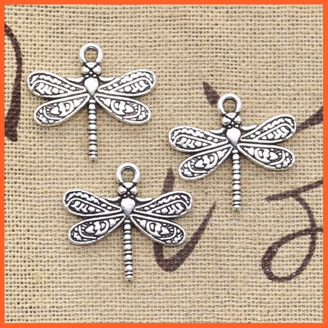whatagift.com.au Accessories Antique Silver Plated 20pcs Charms Dragonfly 21x19mm Handmade Craft Pendant | DIY For Bracelet Necklace