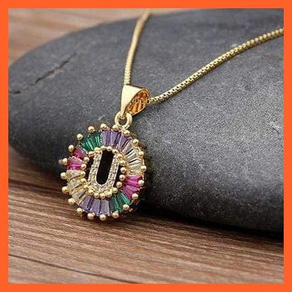 whatagift.com.au Accessories U Multi Color Gold Plated Pendant & Necklace