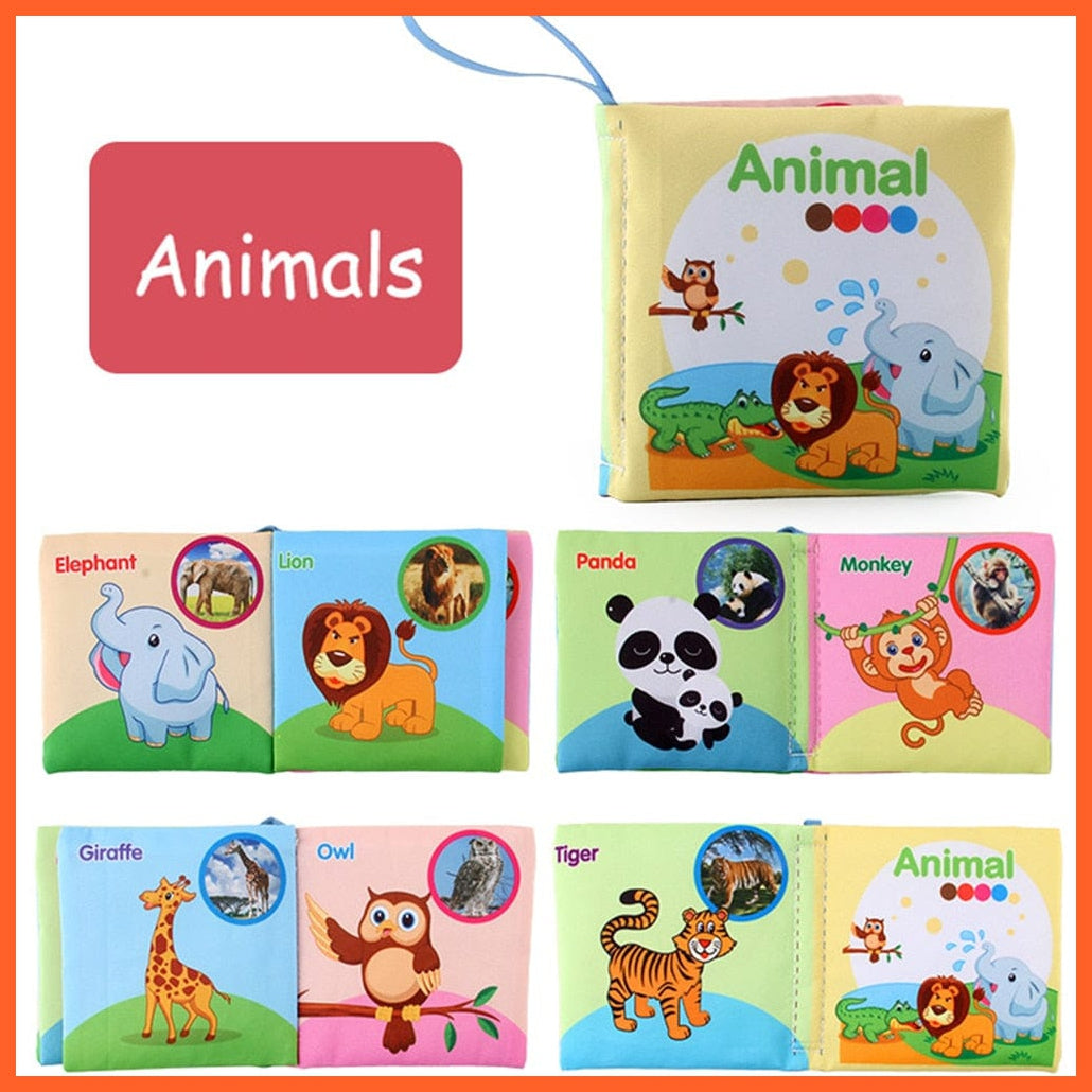 whatagift.com.au Animal1 New Born Washable Fabric Learning Book