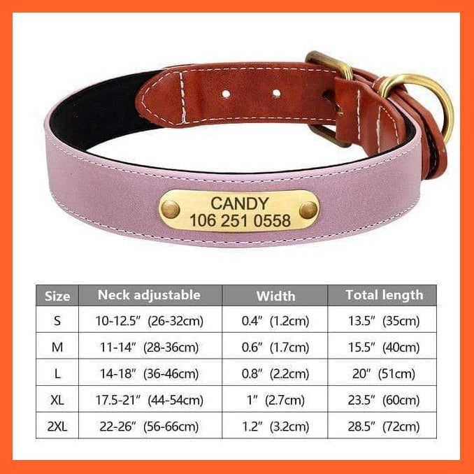whatagift.com.au Animals & Pet Supplies 092PI / S Customized Leather Dog Collar | Engraved Pet Id Tag Collars | For Small Medium Large Dogs French Bulldog Pug Pitbull
