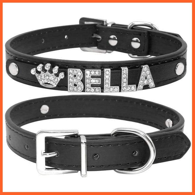 Personalized Bling Rhinestone Puppy Dog Collars | Customized Necklace Name Charms Pet Accessories | Small Dogs Chihuahua Collar | whatagift.com.au.