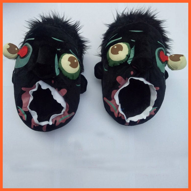 whatagift.com.au Black / 36-42  27cm Plush Ravenous Zombie Warm Slippers |  Funny Home Cartoon Winter Slippers