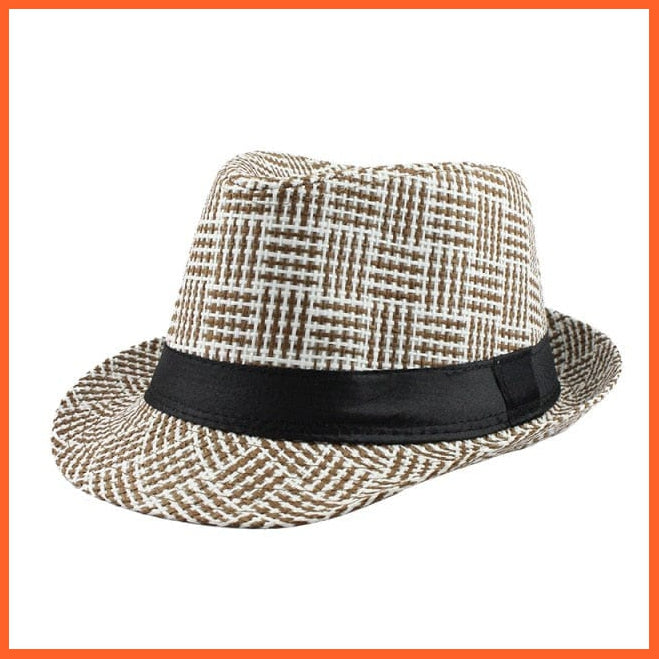 Trendy Unisex Side Fedora Trilby Gangster Cap | Summer Beach Sun Straw Panama Hat | whatagift.com.au.