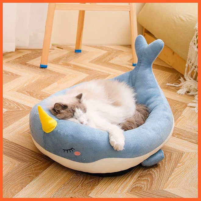 whatagift.com.au Cat Beds Whale / 55x45cm Pet Cat Dog Bed House | Indoor Warm Kitten Kennel Small Dog Cute Sleeping Mats
