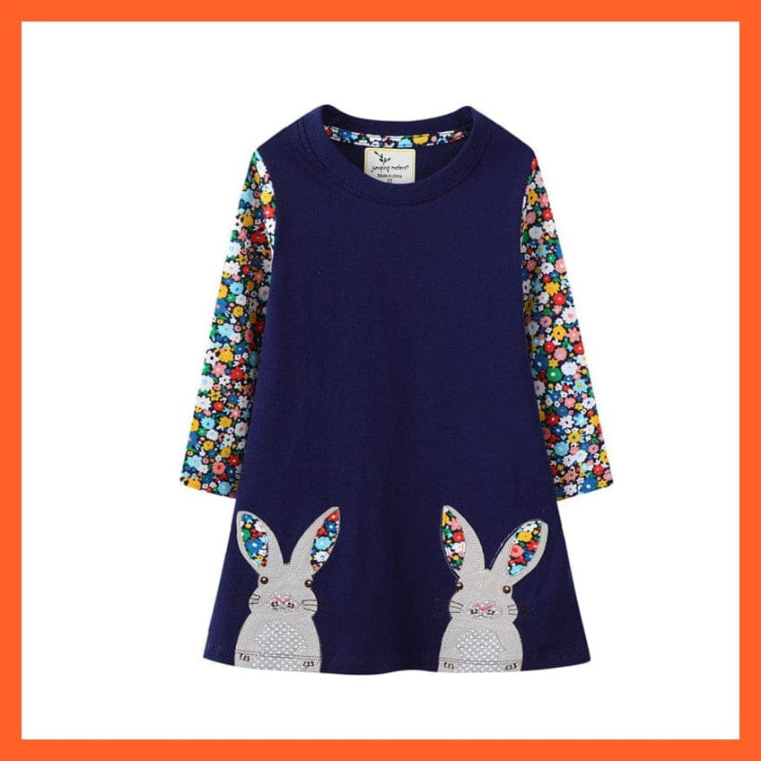 whatagift.com.au Cotton Clothes Animals Embroidery Bunny Dress For Girls