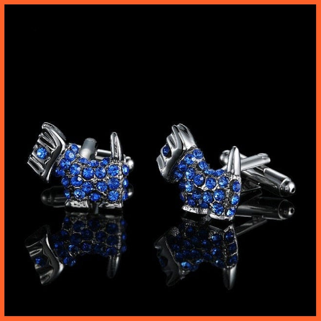 Men'S Cufflinks Blue Butterfly Dog Globe Crystal Cuff Button High Quality French Shirt Cuffs Suit Accessories | whatagift.com.au.