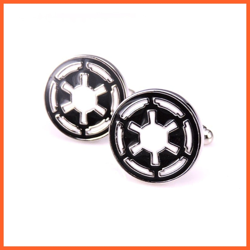 French Star Wars Galactic Empire Logo Wedding Cufflinks For Mens And Women | Enamel Brand Cuff Buttons Cuff Links | whatagift.com.au.