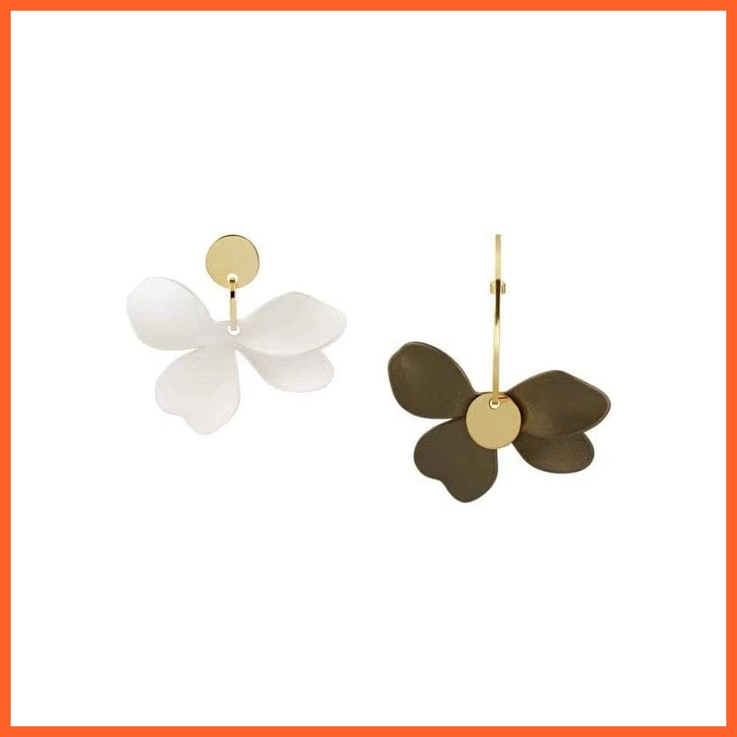 whatagift.com.au Daisy Flower Bee Stud Earrings For Women | Sunflower Butterfly Zircon Asymmetrical Earring