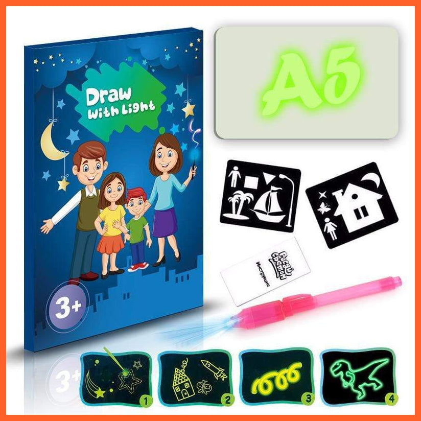 Drawing Pad 3D Magical Pen 8 Light Effects Puzzle Board Sketchpad | whatagift.com.au.