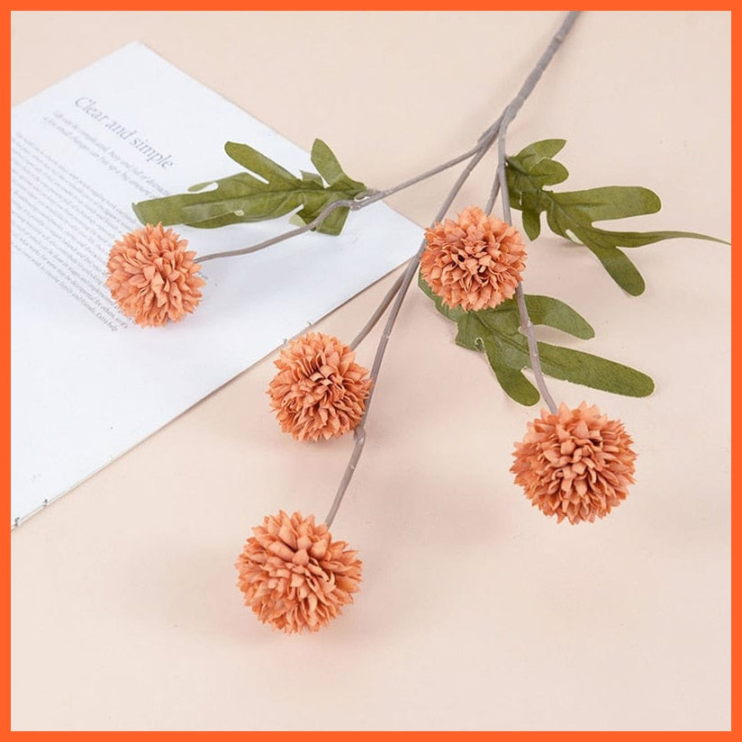 whatagift.com.au E / 1pcs Artificial Dandelion Silk Flowers Ball 52cm Long | Fake Flower for Home Decore