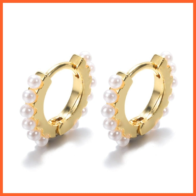 whatagift.com.au E2684G-2 / CN Pearl Earrings Fashion Snowflake Crystal Earrings For Women | Charm Zircon Jewellery