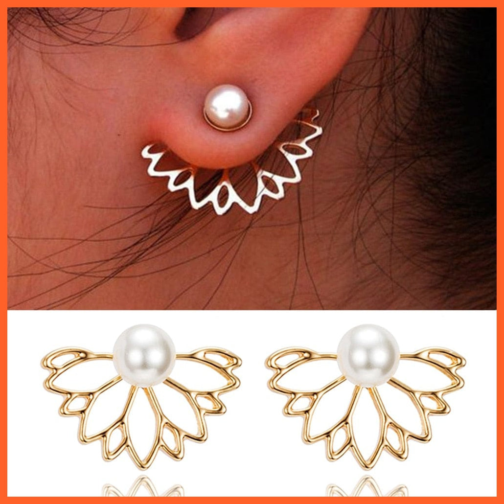 Crystal Flower Stud Earrings For Women | Fashion Jewelry Gold Sliver Simple Design Rhinestones Earring Jewellery Gifts | whatagift.com.au.