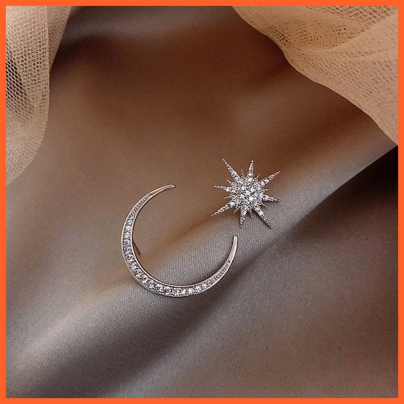 New Star Moon Earrings Korean Version Asymmetrical High Sense Women Earrings | Fashion Earrings Exquisite Jewellery Gifts | whatagift.com.au.