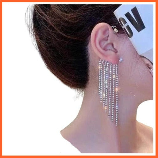 whatagift.com.au earrings women Silver-right ear Women Luxury Shining Zircon Rhinestone Ear Clip | Ear Cuff Vintage Clip Earrings