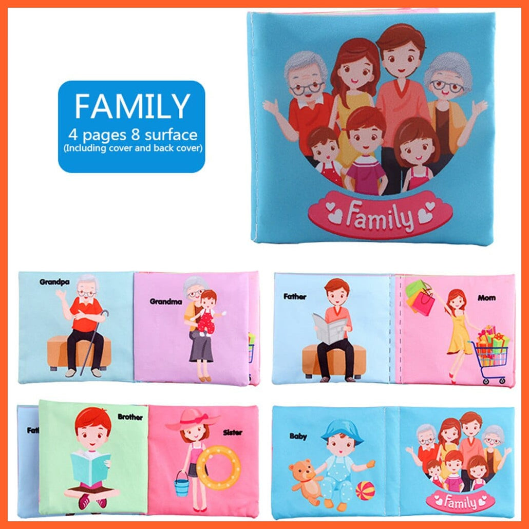 whatagift.com.au Family New Born Washable Fabric Learning Book