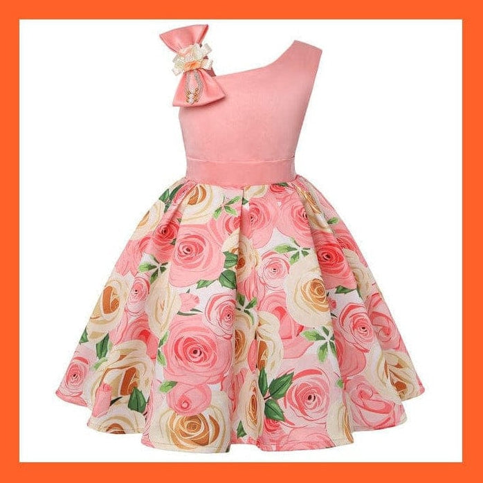whatagift Floral Print Dresses For Girls