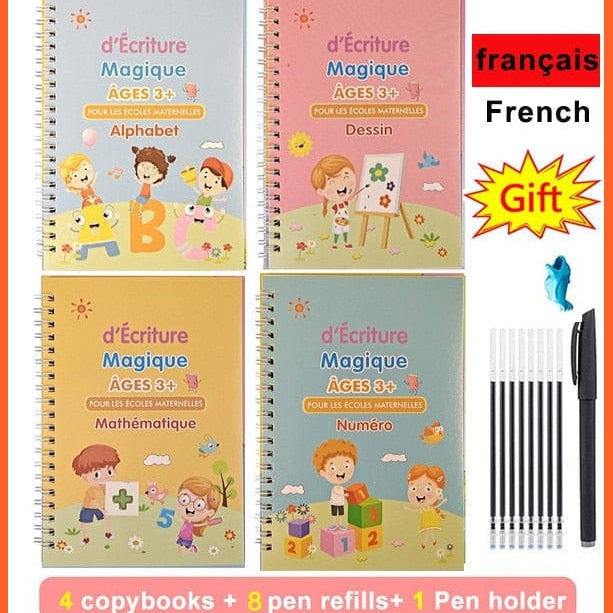 whatagift.com.au French version Reusable Children Practice Book For Calligraphy