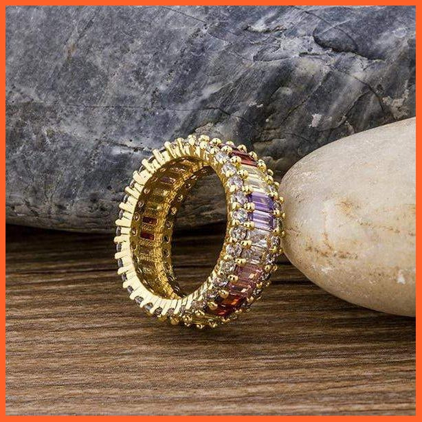 Gold Ring With Multi Color Stones For Women | whatagift.com.au.