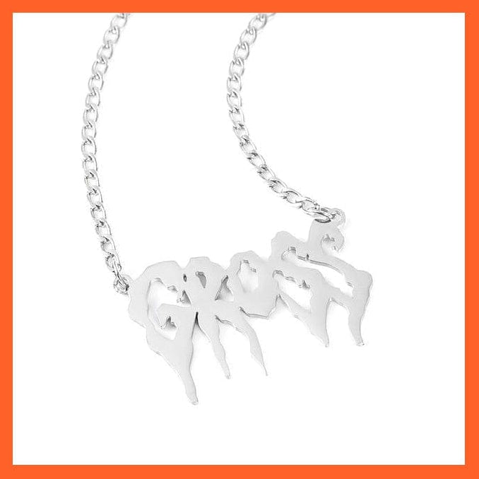 whatagift.com.au Gross Steel Copy of Silver Coated Pendant & Necklace With Gross Written