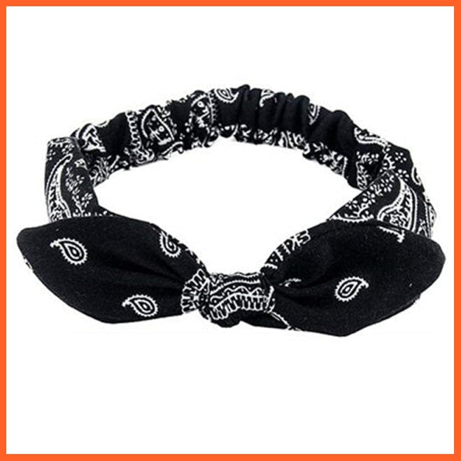 whatagift.com.au Headband S2-Black Copy of New Boho Soft Solid Print Headbands | Vintage Cross Knot Elastic Turban Bandanas