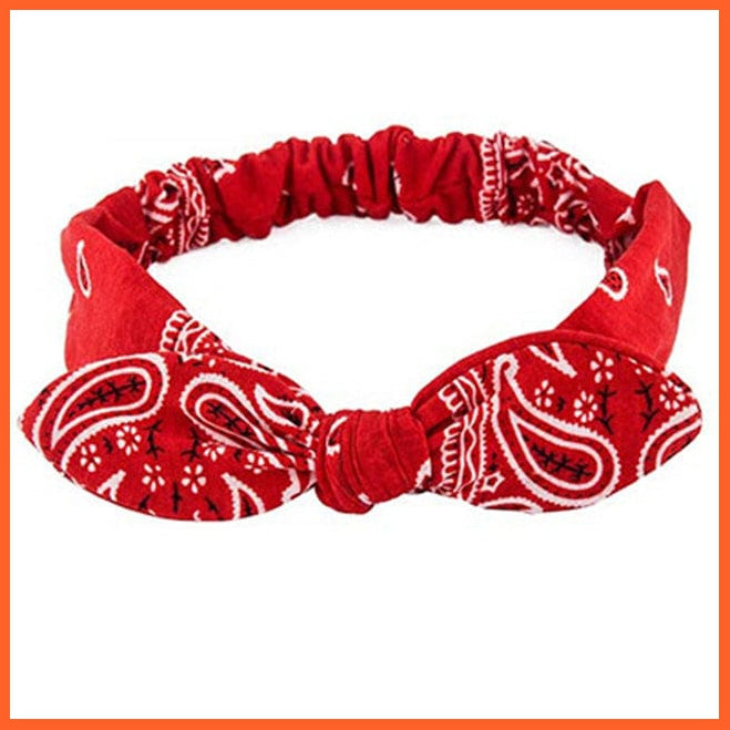 whatagift.com.au Headband S2-Red Copy of New Boho Soft Solid Print Headbands | Vintage Cross Knot Elastic Turban Bandanas