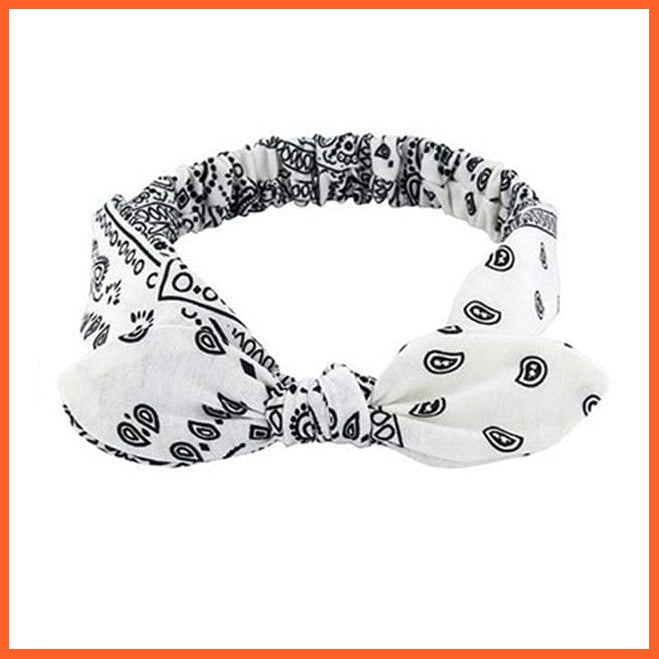 whatagift.com.au Headband S2-White Copy of New Boho Soft Solid Print Headbands | Vintage Cross Knot Elastic Turban Bandanas