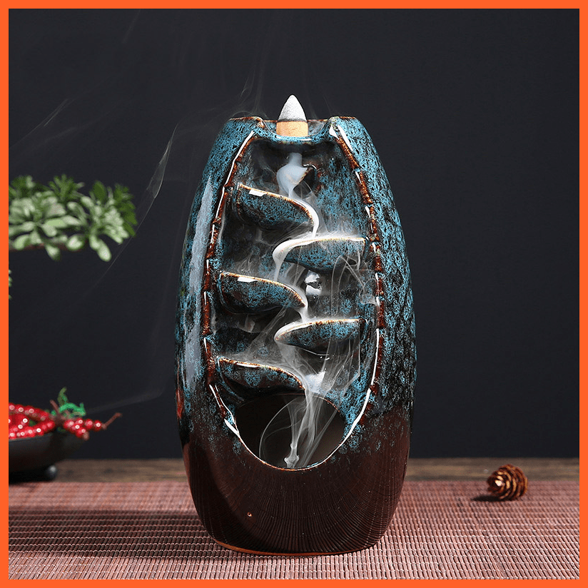 Ceramic Waterfall Incense Holder | Slow Incense Buddha Meditation Incense | whatagift.com.au.