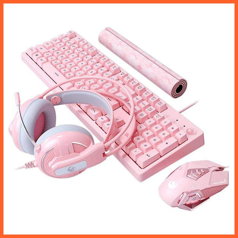 Pink Keyboard, Mouse, Headphones Set | Complete Computer Set Of Keyboard, Mouse And Headphones | whatagift.com.au.