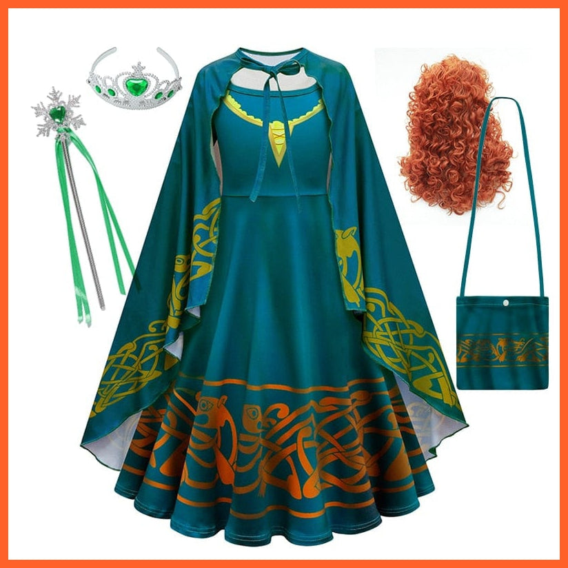 whatagift.com.au Kids Dresses 2-3T (100) / Merida set F Brave Merida Costume for Girls Halloween Princess Dress | Party Cosplay Costume