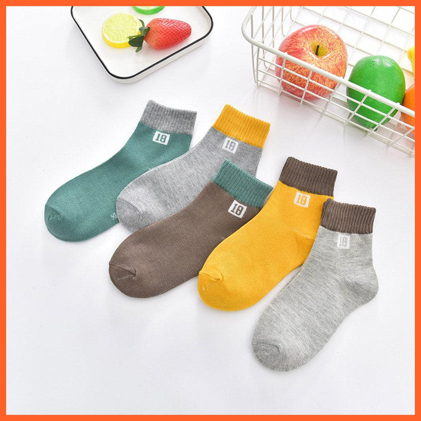 whatagift.com.au kids socks 10pcs/5pairs Children Girls Boys Unisex Cotton Stripe Infant Socks